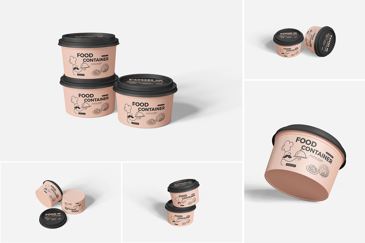 Food Container Mockup PSD Packaging, an Advertising Mockup by Indah (Photo 1 of 6)