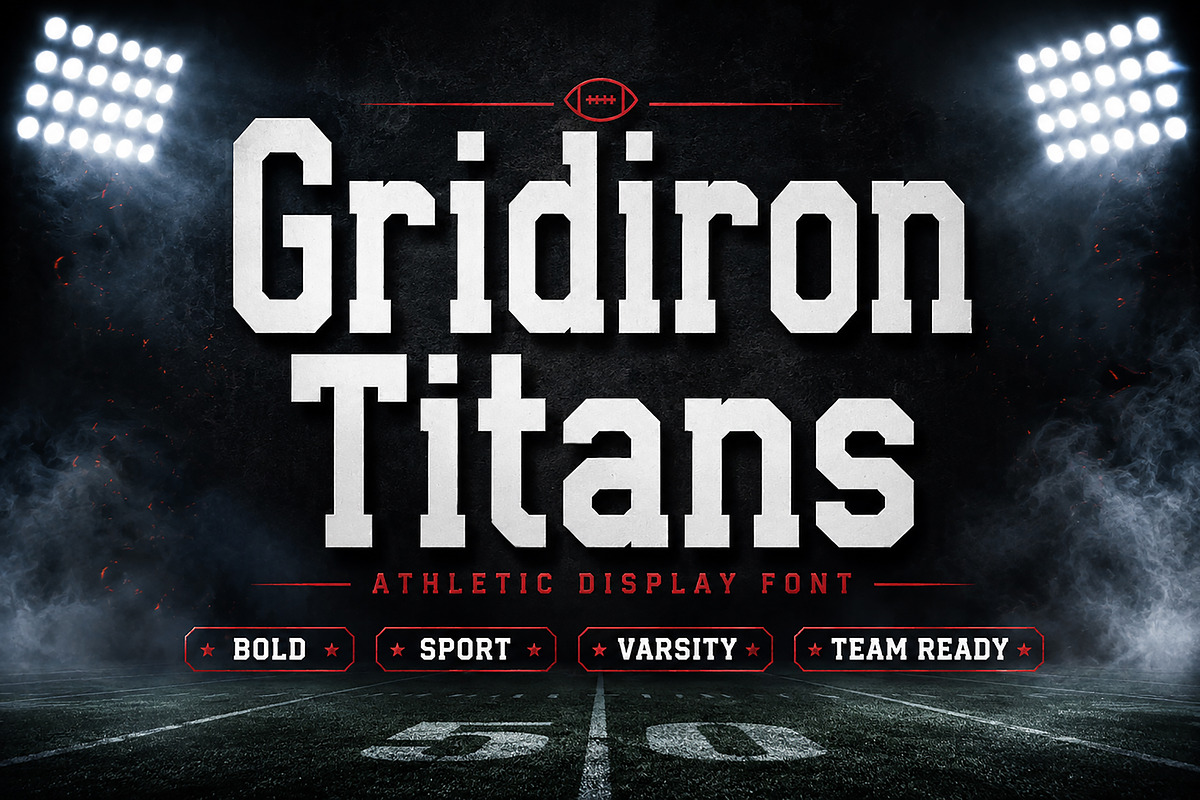Gridiron Titans, a Slab Serif Font by Wow Magic (Photo 1 of 6)