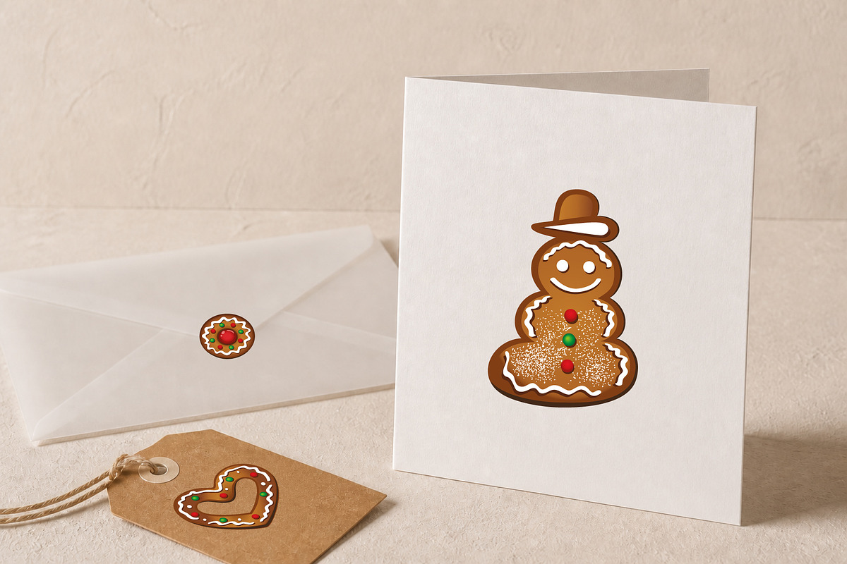 Gingerbread Christmas Clipart Set, a Seasonal Illustration by Christine Krahl (Photo 8 of 8)