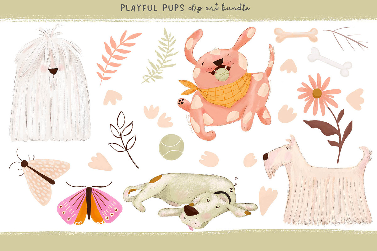 Pups Dog Breeds Clipart Bundle, a Decorative Illustration by Bridgett Stahlman Design (Photo 2 of 6)