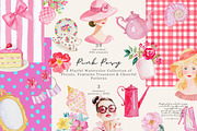 Pink Watercolor Clipart Collection, a Decorative Illustration by Patishop Art (Thumbnail 1 of 8)