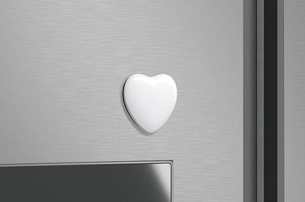 White Heart Fridge Magnet 3D Model, an Object 3D Model by rebrandy