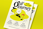 Cream Golf Tournament Flyer Set, a Flyer Template by graphicook (Thumbnail 2 of 3)