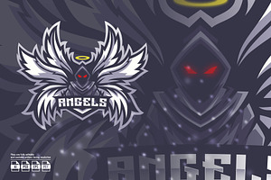 Angel Skull Mascot Esport Logo, a Branding & Logo Template by prps.std