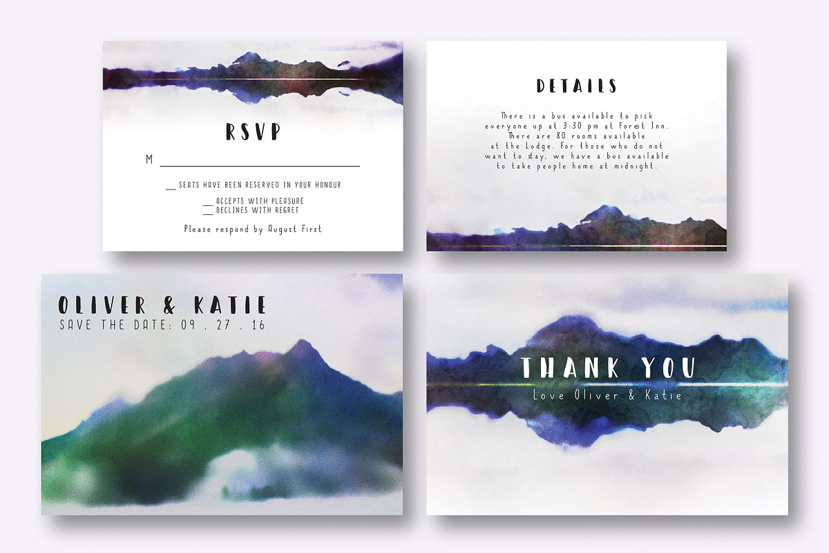Mountain Reflection Wedding Suite, an Invitation Template by Knotted Design (Photo 3 of 4)
