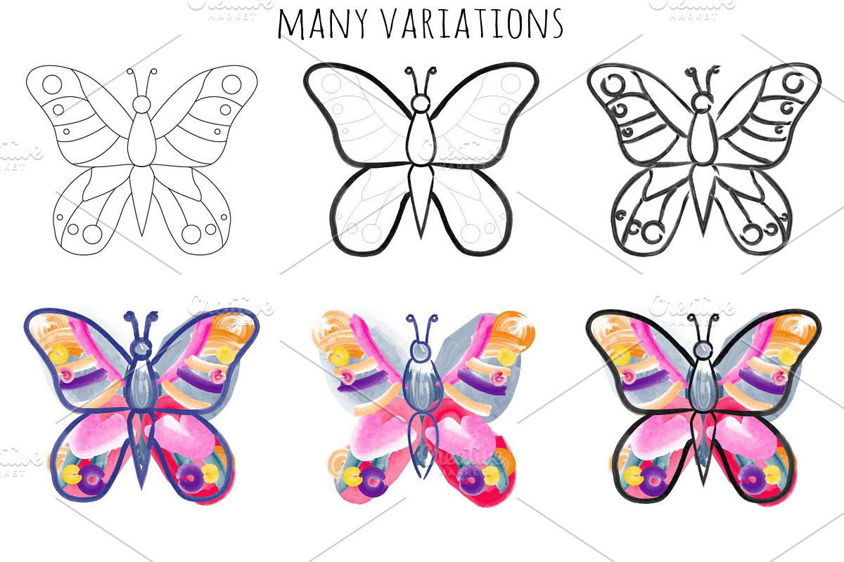34 watercolor ink brushes., a Texture Illustration by redstudio (Photo 4 of 4)