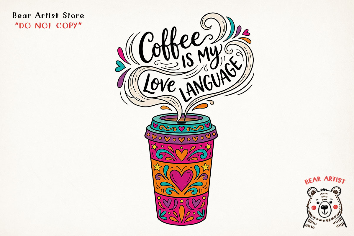 Valentine Love & Coffee Illustration, an Illustration by GlitterCraft (Photo 14 of 41)