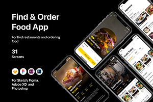 Find & Order Food App, an UI Kit Template by flr.24