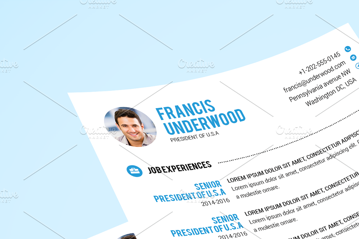 Resume/CV Photoshop & Word, a Resume Template by Studio 19 (Photo 4 of 6)