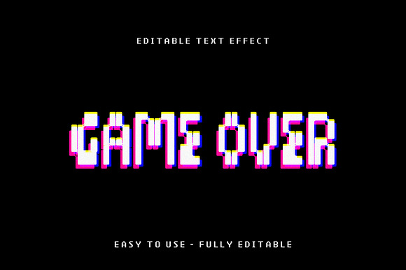 Retro Glitch Pixel Text Effect preview 4
