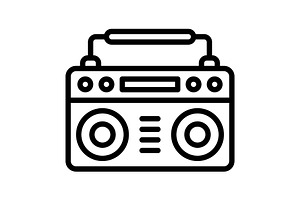Portable movable black icon, an Outline Icon by Creative priyanka