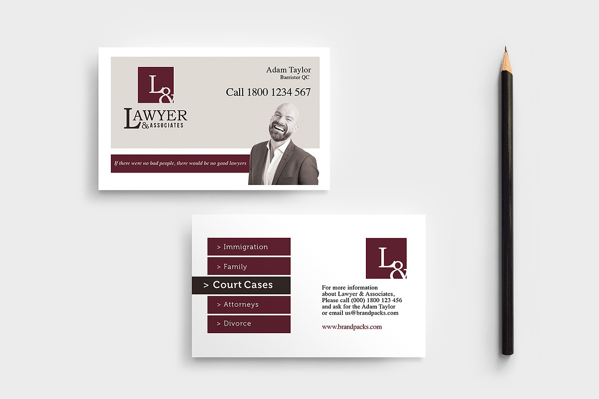 Law Firm Business Card Template, a Business Card Template by BrandPacks (Photo 1 of 4)