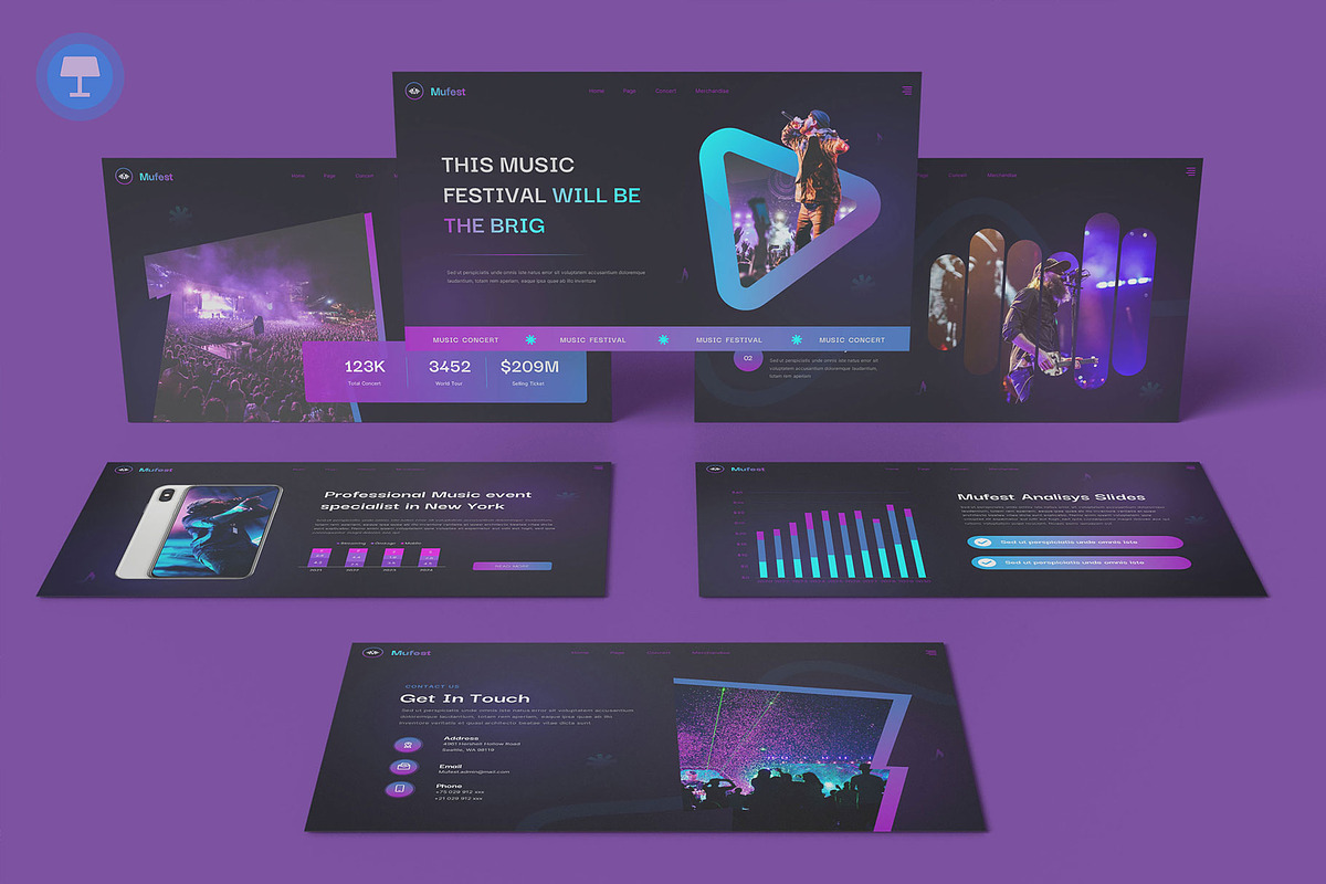 Music Festival & Concert Keynote, a Presentation Template by Pixslides (Photo 1 of 8)