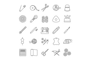 Tailoring linear icons set, an Outline Icon by IMG Visuals