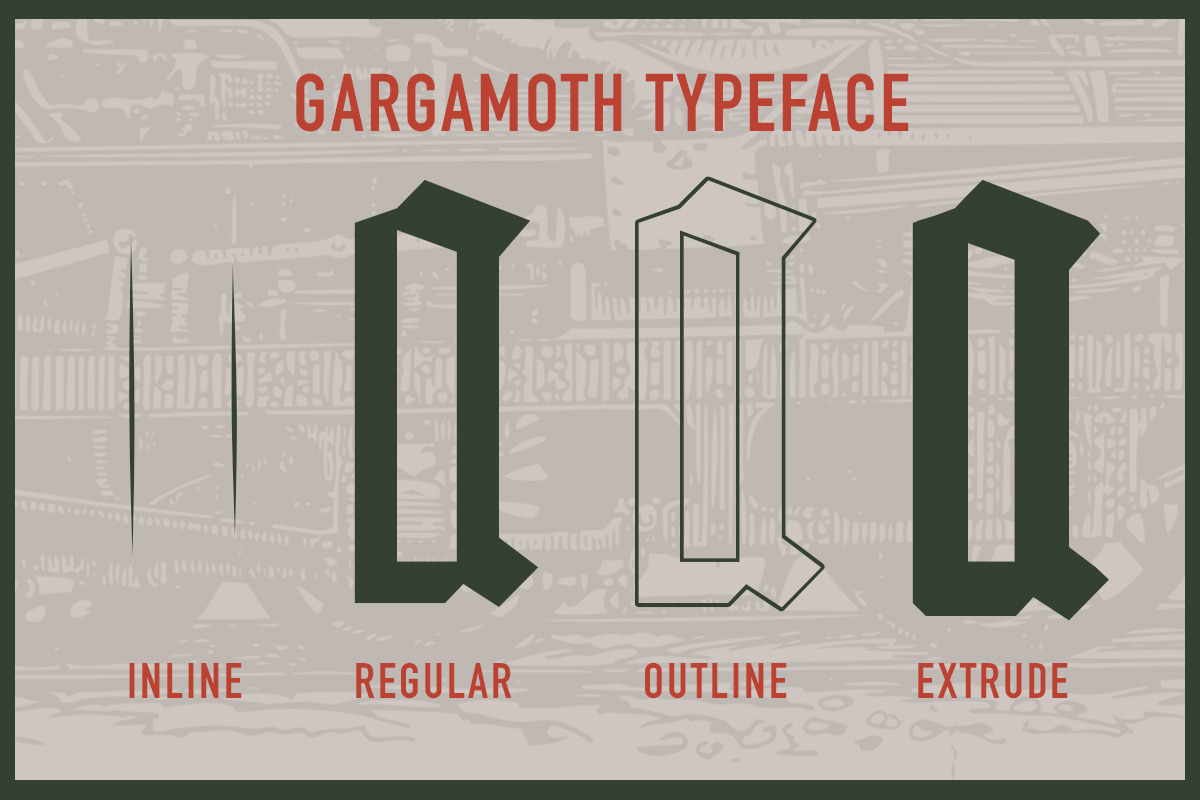 Gargamoth - Blackletter Typeface, a Blackletter Font by Letterhend Studio (Photo 2 of 8)
