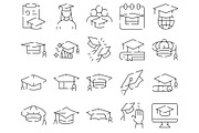 Graduation education line icons, an Object Graphic by pikepicture (Thumbnail 2 of 3)