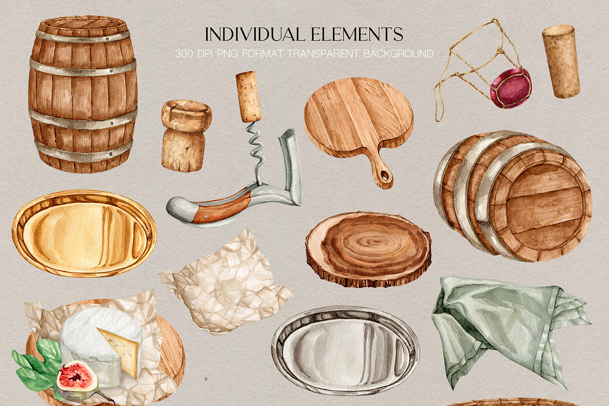 Wine Stories watercolor illustration, a Food Illustration by CrystalinaShop (Photo 7 of 11)