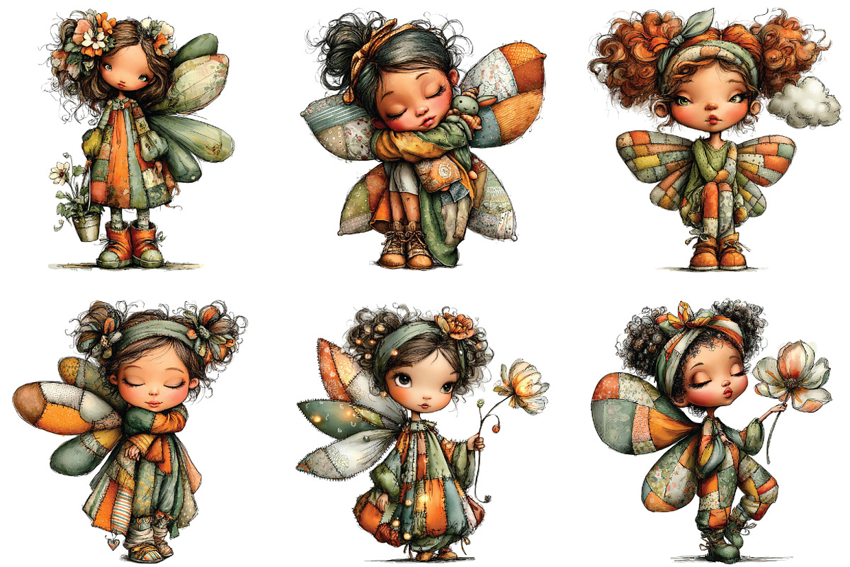 Fairy Girl Butterfly Wings Clipart, an Illustration by CraftArtStudio (Photo 6 of 6)