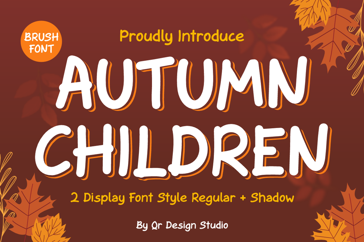 Autumn Children - Display Font, a Handwritten Font by QR Design Studio (Photo 1 of 10)