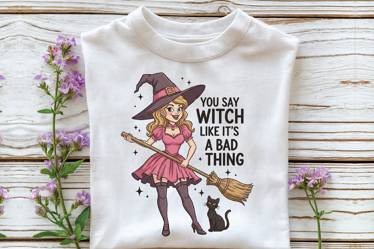 Pinup Witch Sublimation PNG, an Illustration by CraftArtStudio (Photo 3 of 4)