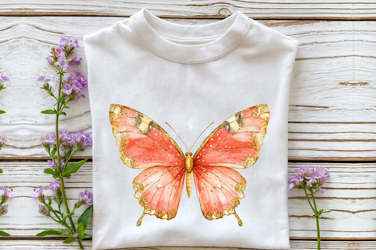 Watercolor Glitter Butterfly Clipart, an Illustration by Rose Art (Photo 6 of 7)