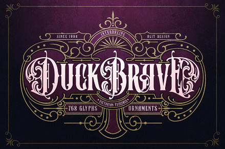 Duck Brave Victorian Typeface, a Blackletter Font by alit design
