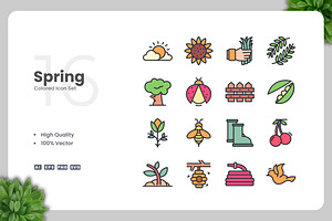 Spring Colored Icons, an Icon by Upnowgraphic