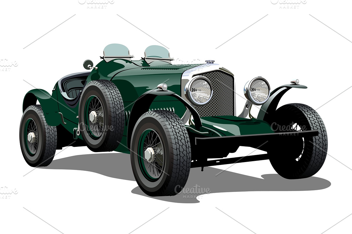 Cartoon vintage car, a Transportation Illustration by Mechanik