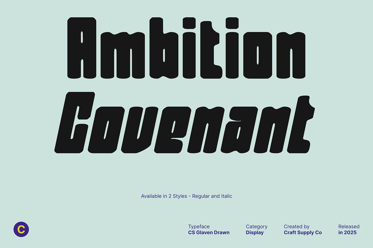 CS Glaven Drawn, a Sans Serif Font by Craft Supply Co. (Photo 3 of 8)