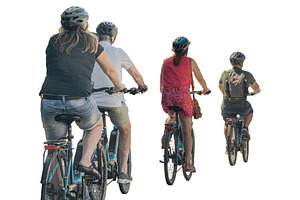 Back view group cycling isolated photo, a Person Photo by DanFLCreativo