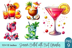 Summer Cocktail with Fruit Garnishes, a Graphic by CitraGraphics