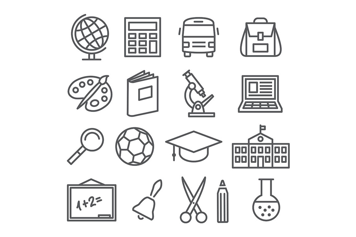 School and Education Line Icons, an Outline Icon by IhorZigor