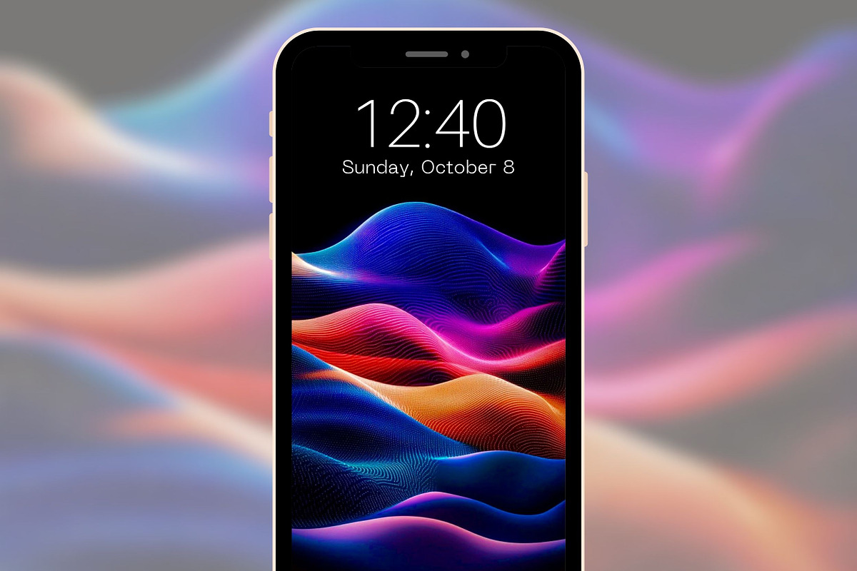 Colorful Abstract Wave Phone BG, a Graphic by Kalindiprints (Photo 2 of 7)