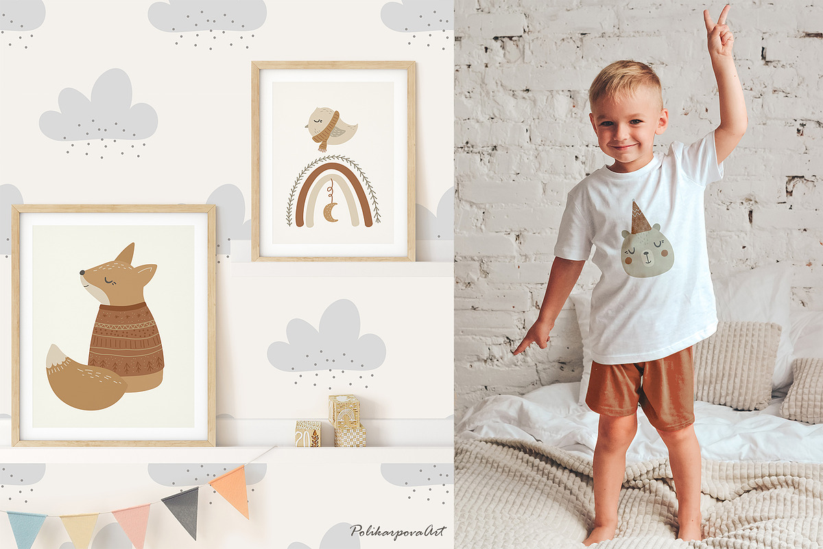 Christmas animals for kids clipart, an Animal Illustration by polikarpovaart (Photo 11 of 12)