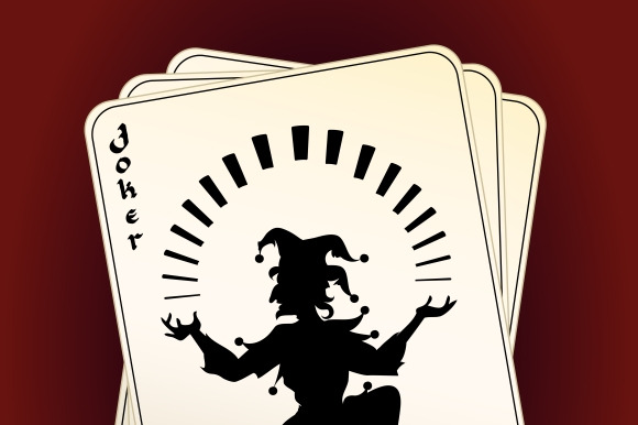 Joker silhouette on playing cards preview 2