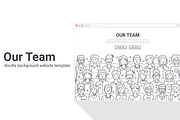 Our Team Doodle Background Template, a Person Illustration by Flat Icons (Thumbnail 1 of 2)