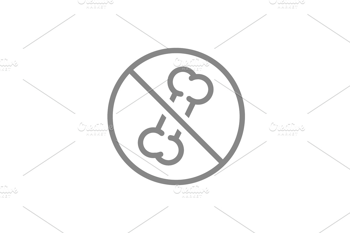Forbidden sign with human bone line, an Object Illustration by GraphiShop