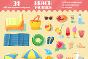 Beach Vacation set, an Object Graphic by KatPush (Thumbnail 1 of 3)