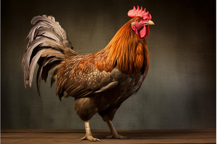 Alert Rooster on farm fence, an Animal Photo by Ylivdesign