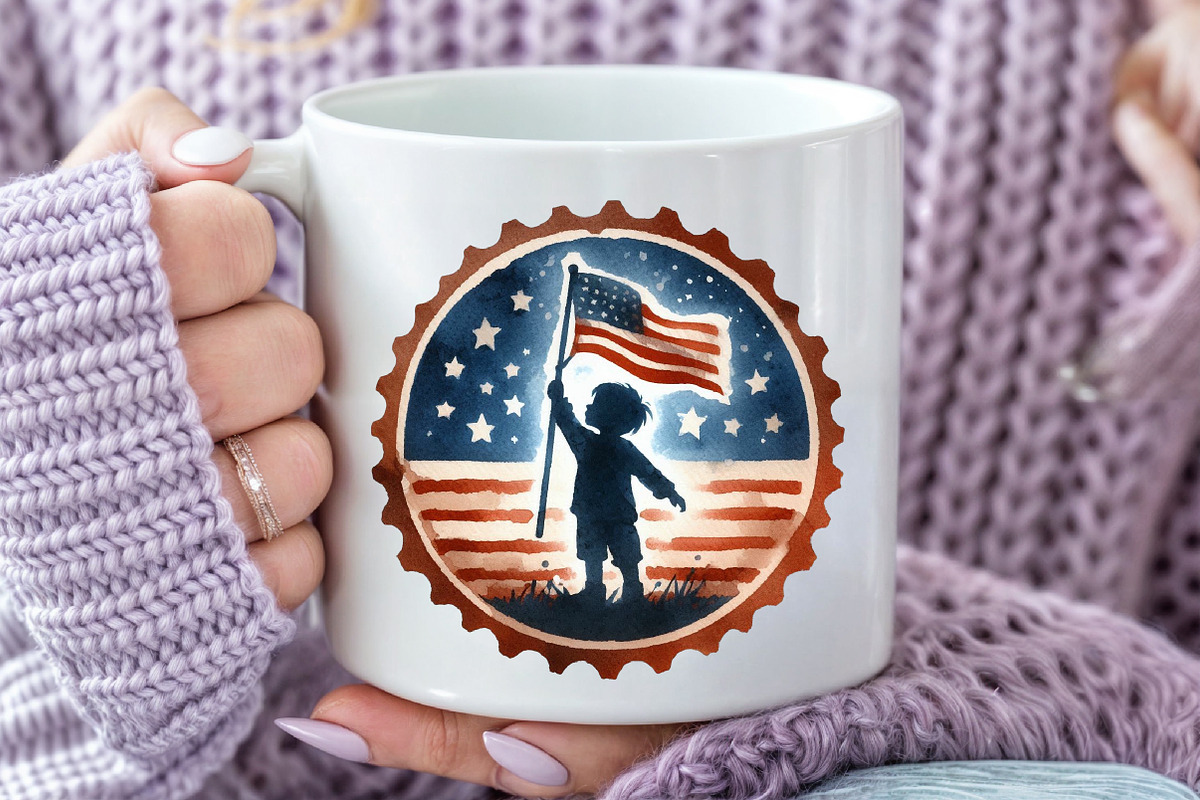 4th of July Postage Stamps Clipart, an Illustration by Pixels.Craft (Photo 5 of 7)