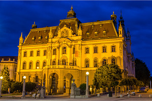 University of Ljubljana in the evening - Slovenia, an Architecture Photo by Leonid Andronov