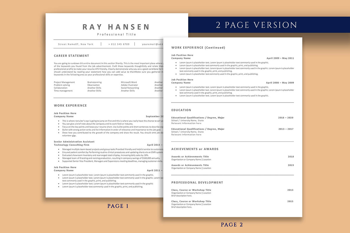 ATS Resume Word, Pages, Google Docs, a Resume Template by VictoriousVita (Photo 3 of 7)