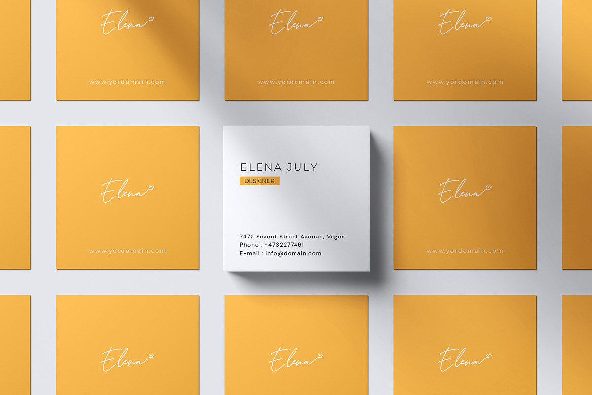 Square Business Card Mockup, an Advertising Mockup by Mockup Supper (Photo 15 of 15)