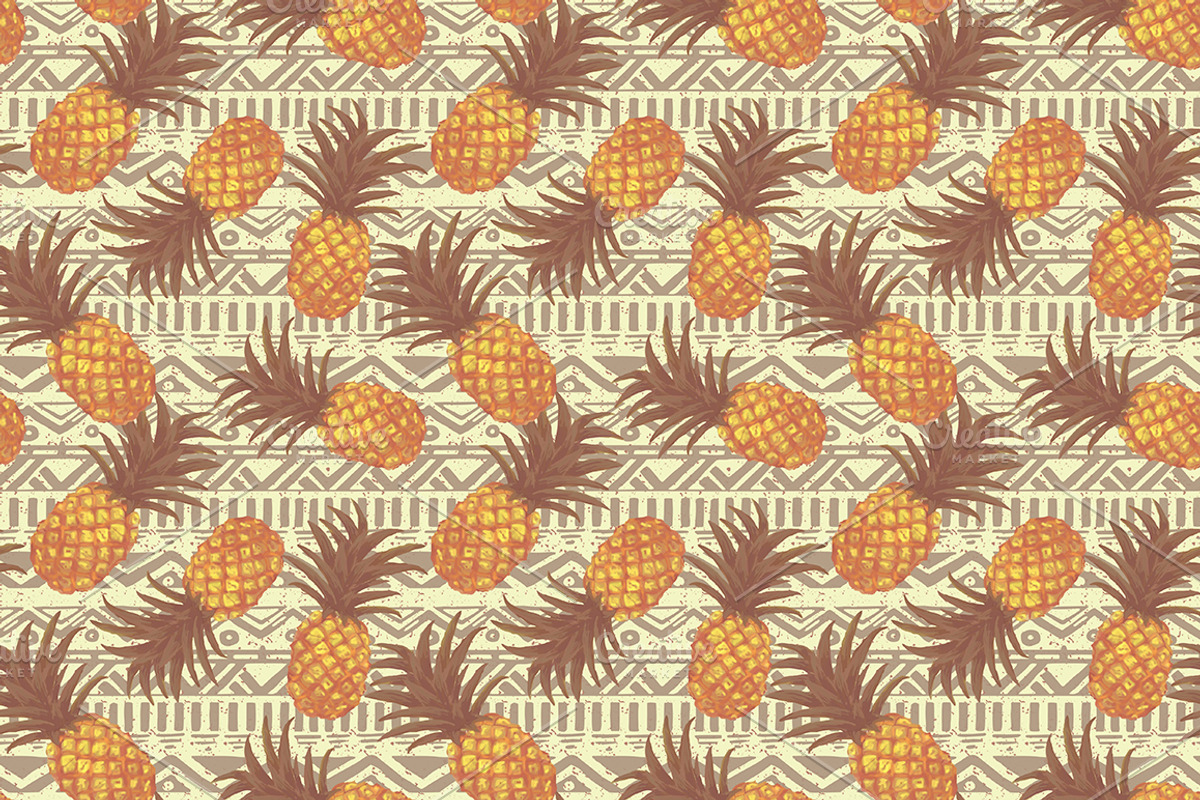 Bright pineapples patterns set, a Pattern Graphic by Julia Bilenko (Photo 2 of 6)