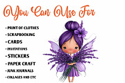 Cute Lavender Fairy Whimsical, a Seasonal Illustration by CreationArt (Thumbnail 5 of 7)