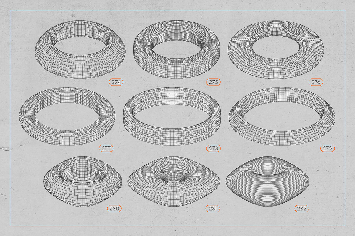 3D Wireframe Shapes | set 6, an Object Graphic by MaximGertsen (Photo 2 of 7)