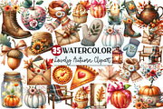 Lovely Autumn Watercolor Clipart, an Illustration by Rose Art (Thumbnail 1 of 7)