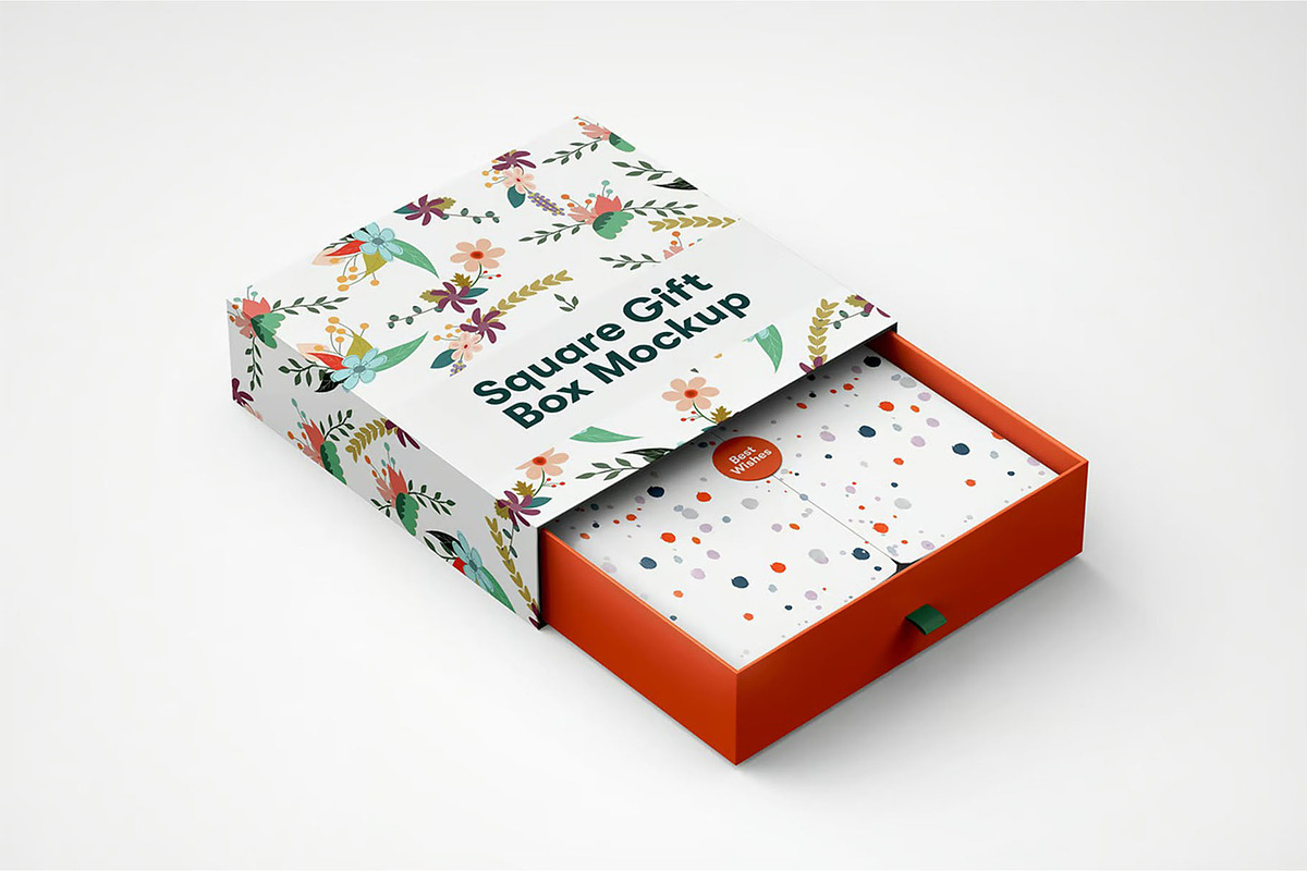 Square Paper Gift Box PSD Mockup, a Packaging Mockup by zphotographystudio (Photo 6 of 11)