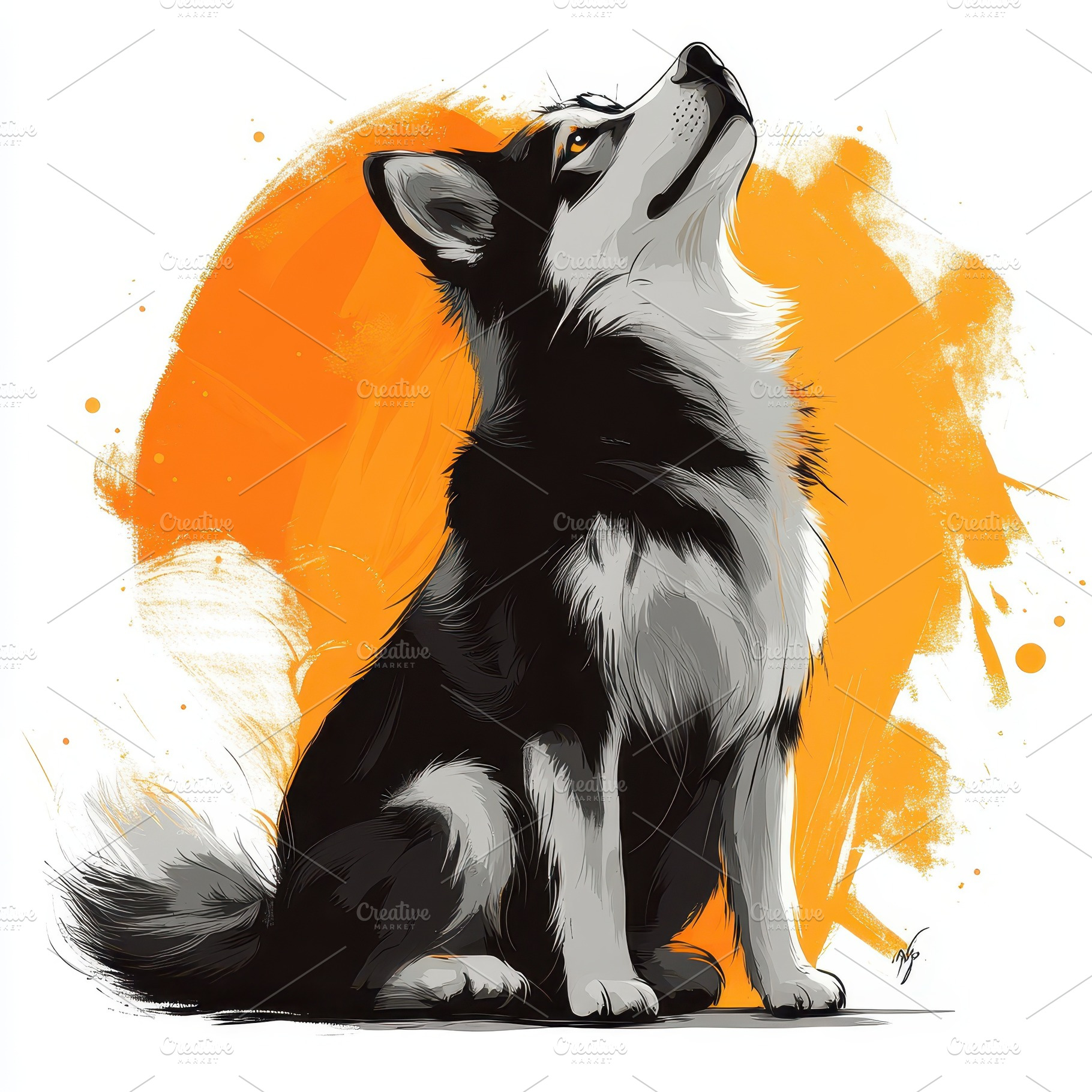 Alaskan Malamute Dog Artistic Portra, an Animal Photo by Pixeness Studio