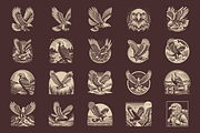 Vintage Hand-Drawn Eagle Designs, an Animal Illustration by devastd (Thumbnail 6 of 8)